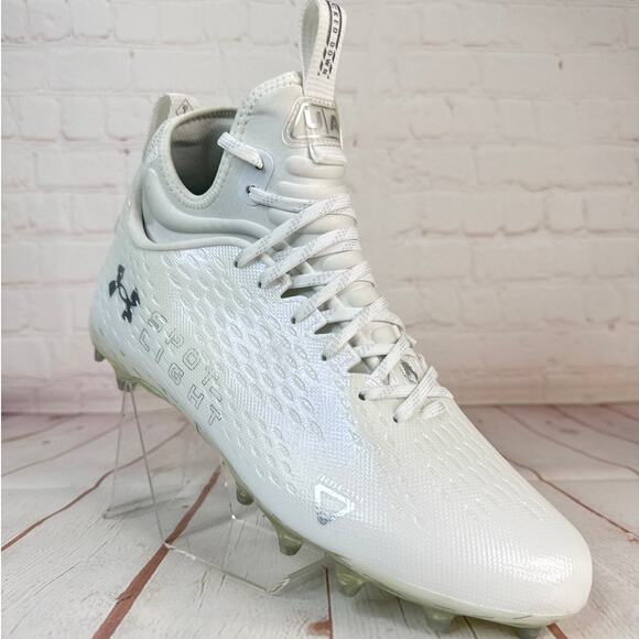 Under Armour Spotlight LUX MC White Football Cleats Mens Sz